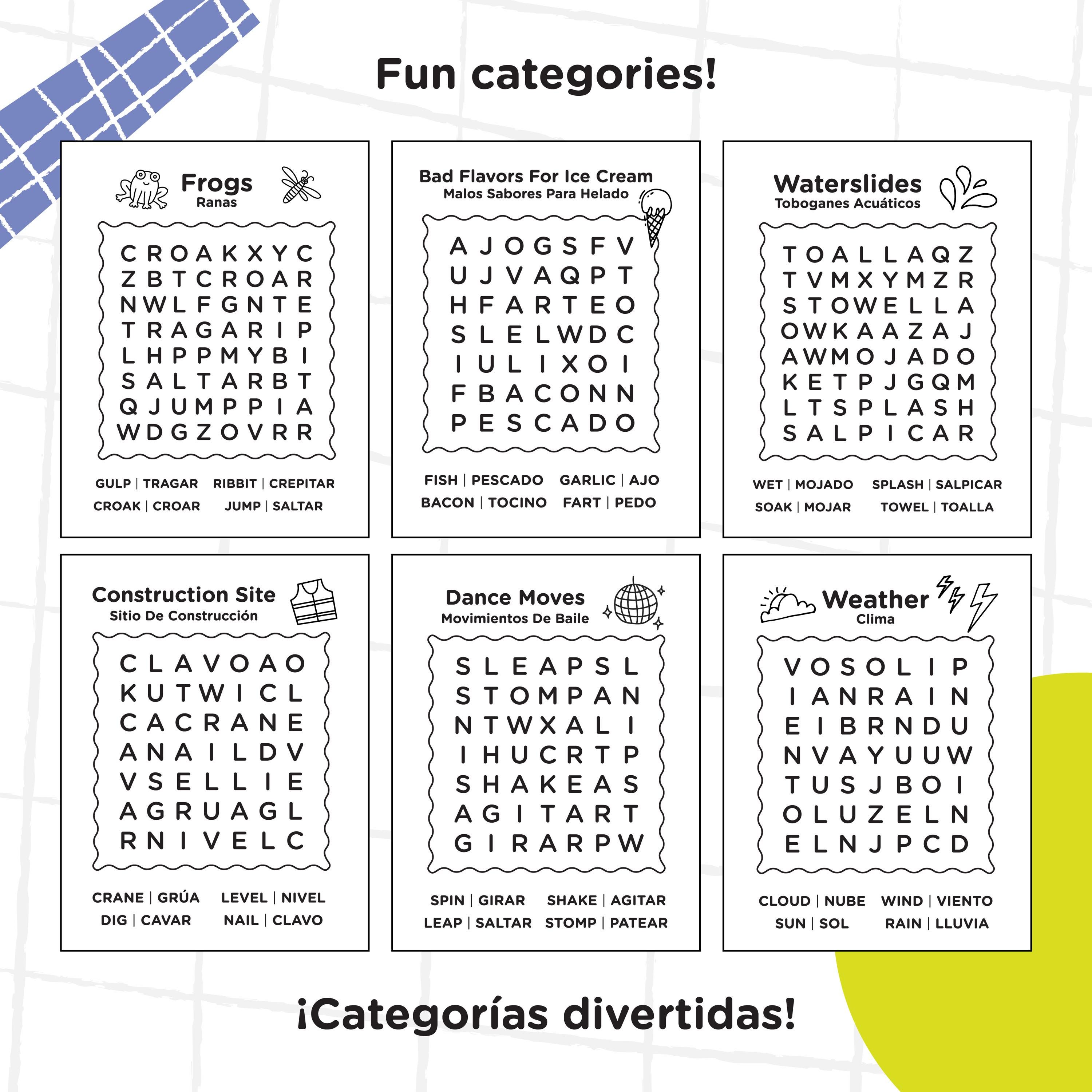 Bilingual English Spanish Word Search Puzzle Book for Kids | Bilingüe ...