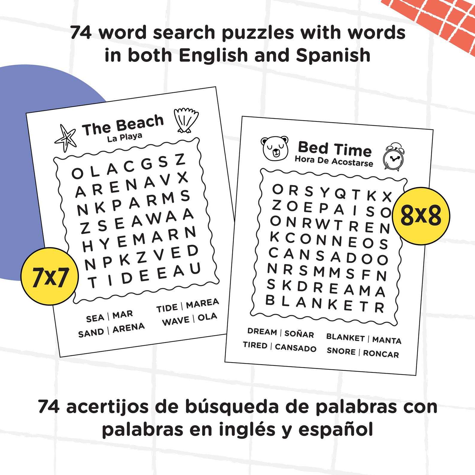 Bilingual English Spanish Word Search Puzzle Book for Kids | Bilingüe ...