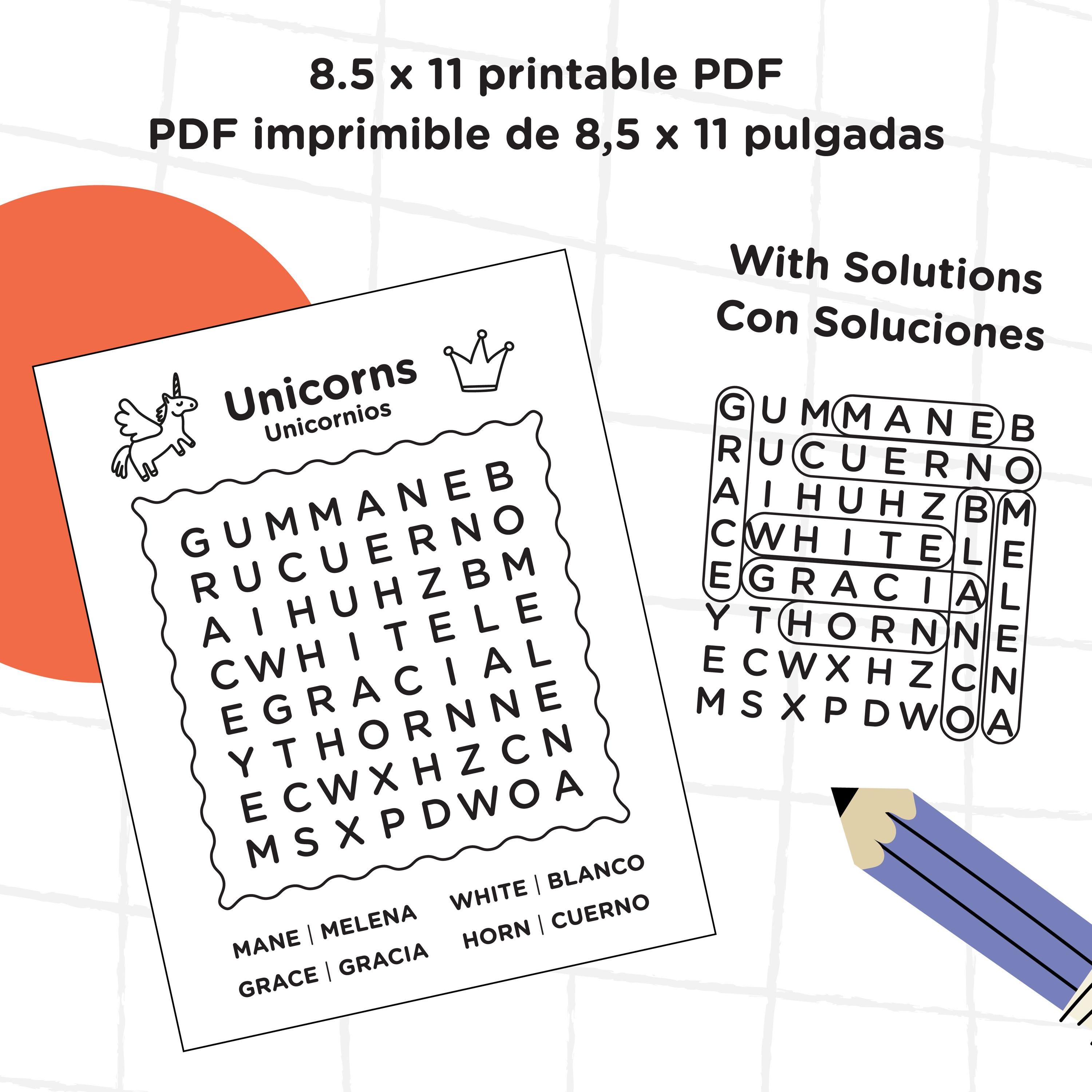 Bilingual English Spanish Word Search Puzzle Book for Kids | Bilingüe ...
