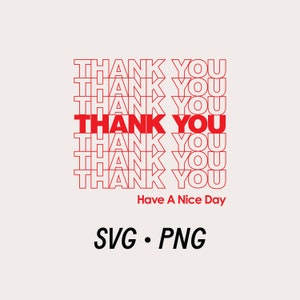 Bolsa de compras de agradecimiento SVG PNG, Vuelva pronto / Descargas de diseños, Clipart PNG, Diseño de camiseta, Tema de bolsa de compras de plástico reutilizable