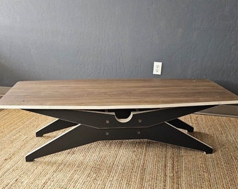 The Truss Coffee Table 56"L x 24"W x 17"H,  MCM Laminate Birch ply