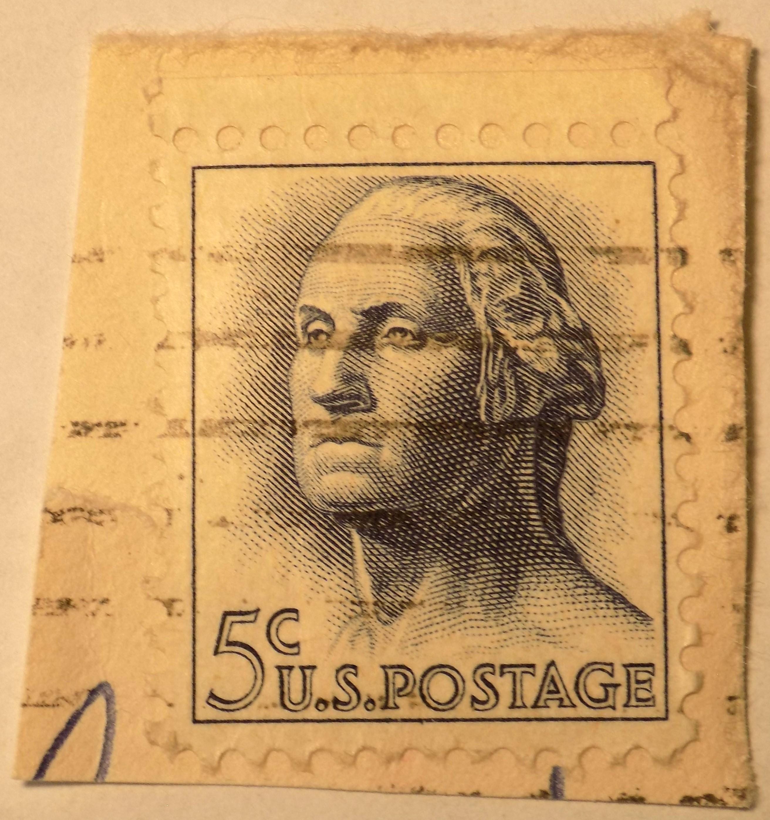 5¢ U.S. POSTAGE ジョージ・ワシントン 使用済み切手 288 George Washington Stamp Stock Photos - Free & Royalty-Free