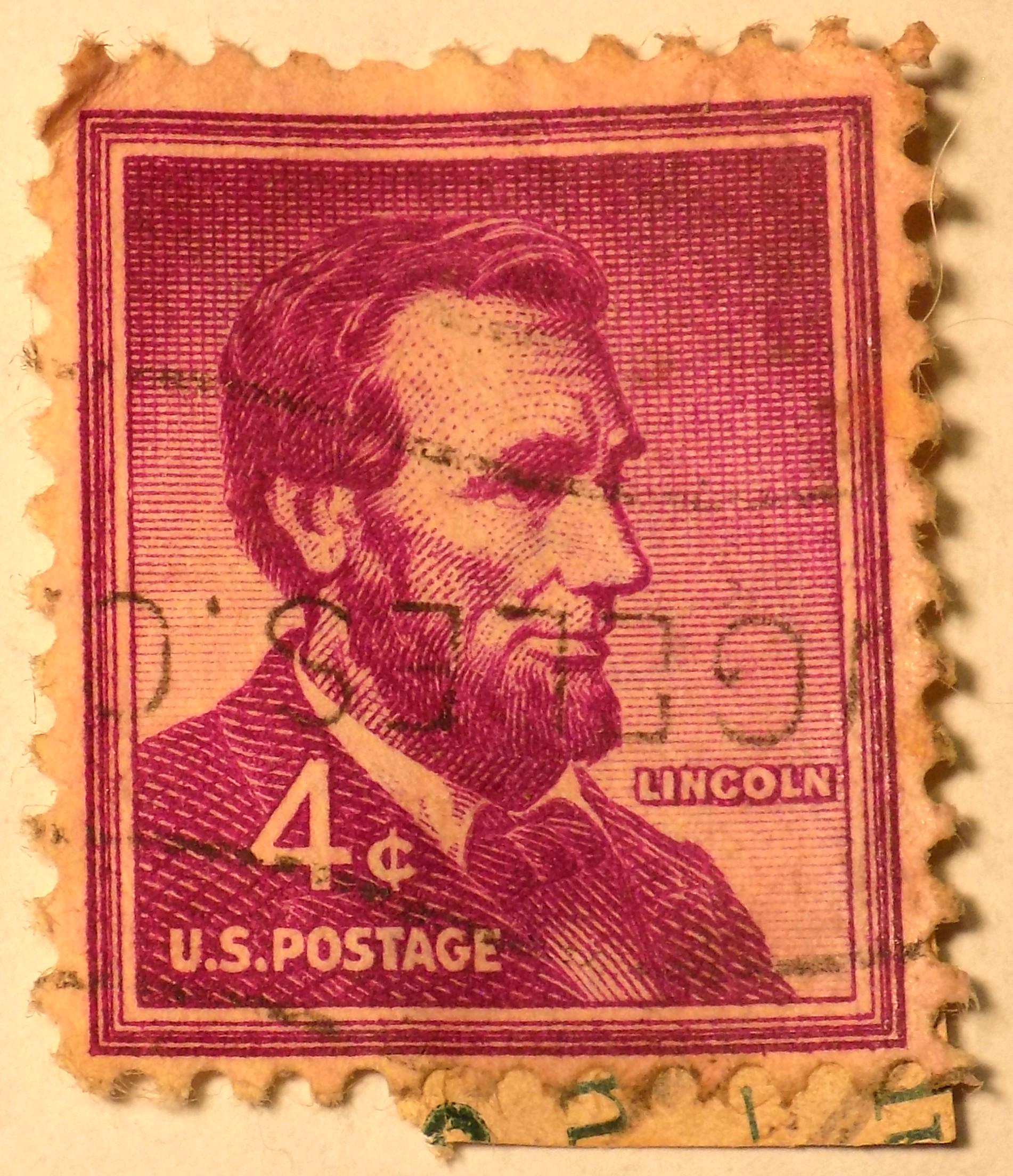 Abraham Lincoln Purple 4 Cent Stamp - Etsy display picture 1