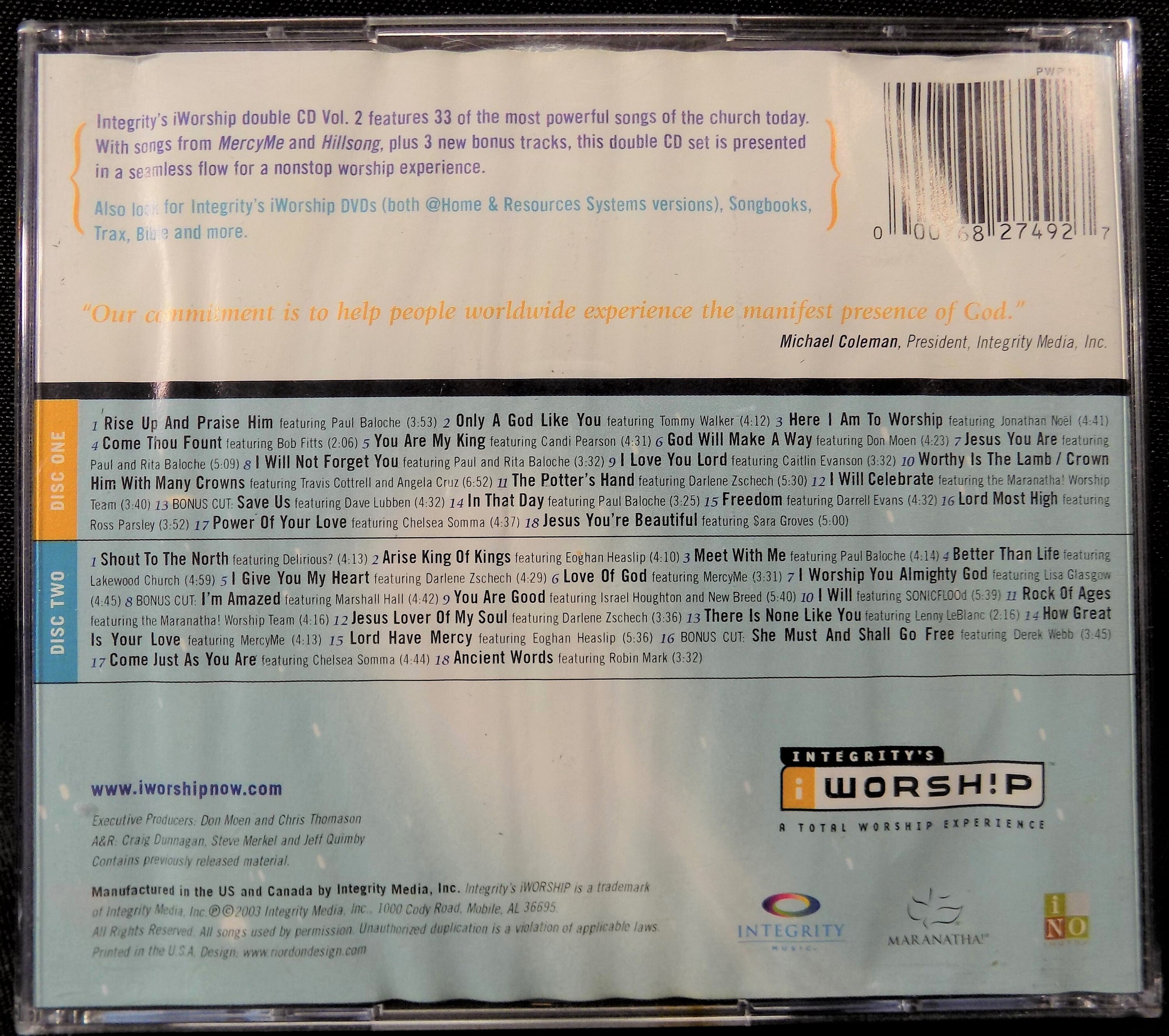 Integrity’s Iworship: A Total Worship Experience Vol 2 Songbook and 2 ...