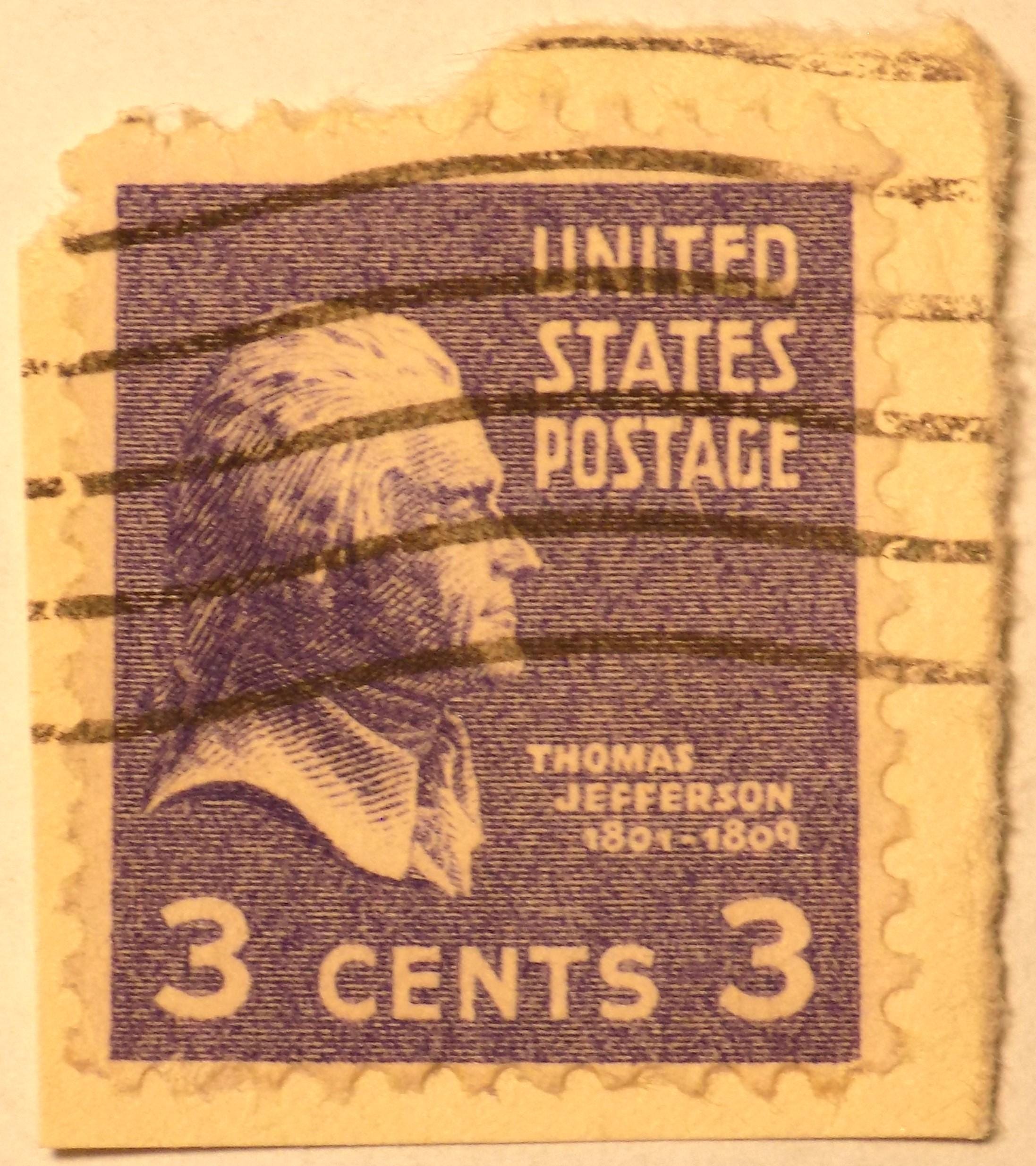 3 Cent Thomas Jefferson Stamp - Etsy display picture 1