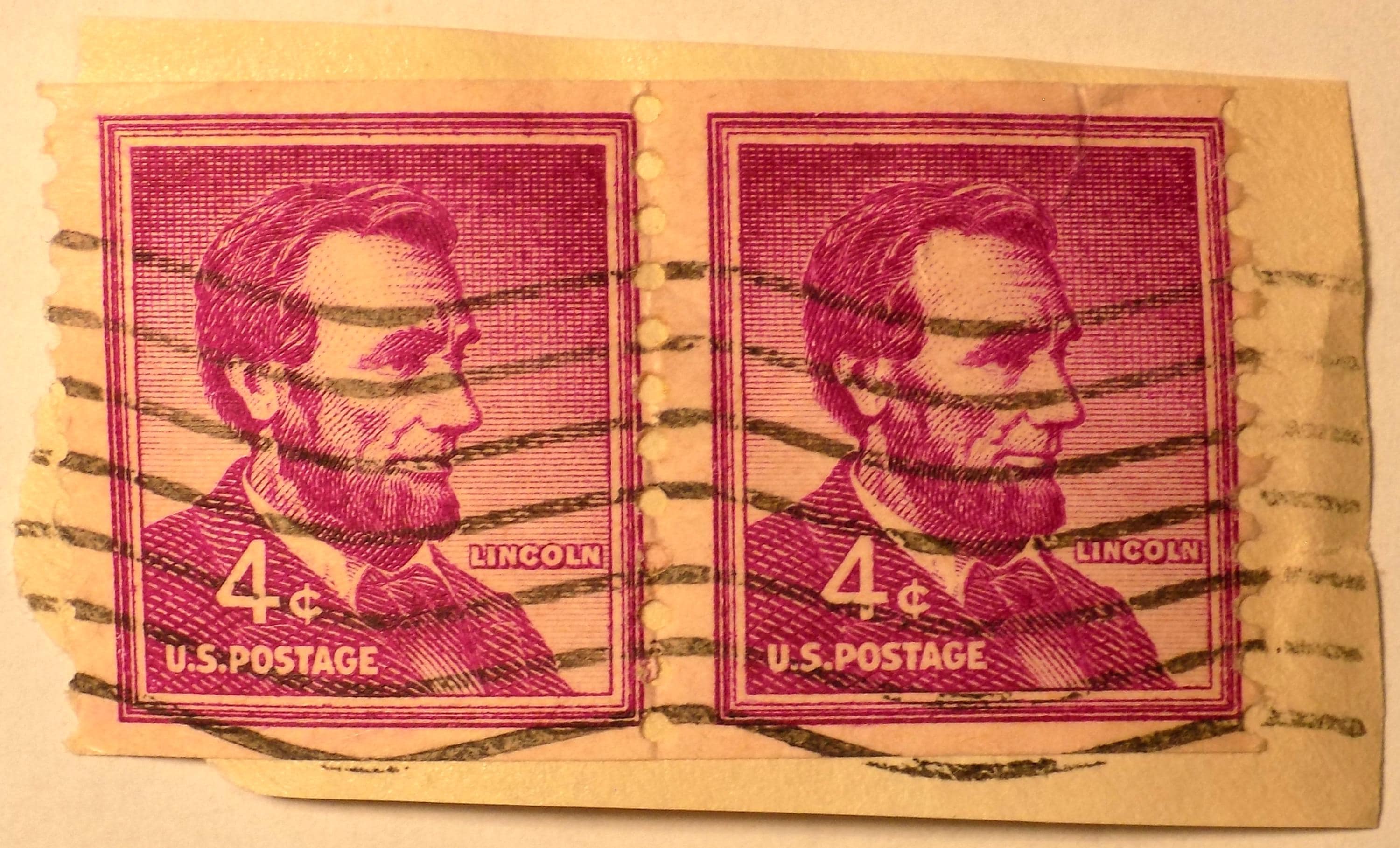 Abraham Lincoln Purple 4 Cent Stamp - Etsy display picture 1
