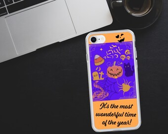 Süße Lila und Orange Happy Halloween iPhone Hülle