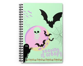 Halloween Notebook, Halloween Journal, Creepy notebook, Spooky notebook, Cute Goth Gifts, Cute Halloween Gifts, Cute Goth Accessories