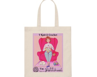 I’m Bistitchual, Knit Happens Tote, Bistitchual Tote,  Funny Tote, Crochet Lover, Knitting Lover, Knitting Gift