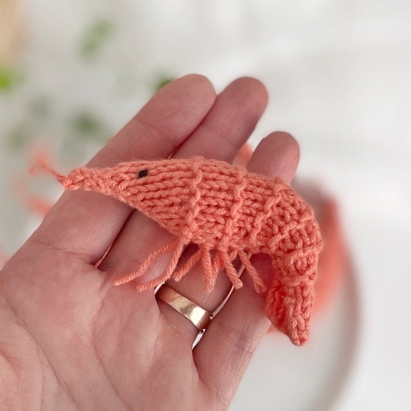 Shrimp easy KNITTING PATTERN, PDF, Amigurumi