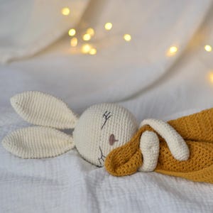 Bunny baby comforter crochet PATTERN, crochet toy for baby,  security blanket amigurumi, ENGLISH