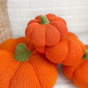 Large pumpkin KNITTING PATTERN for Halloween home decor / Pumpkin pillow