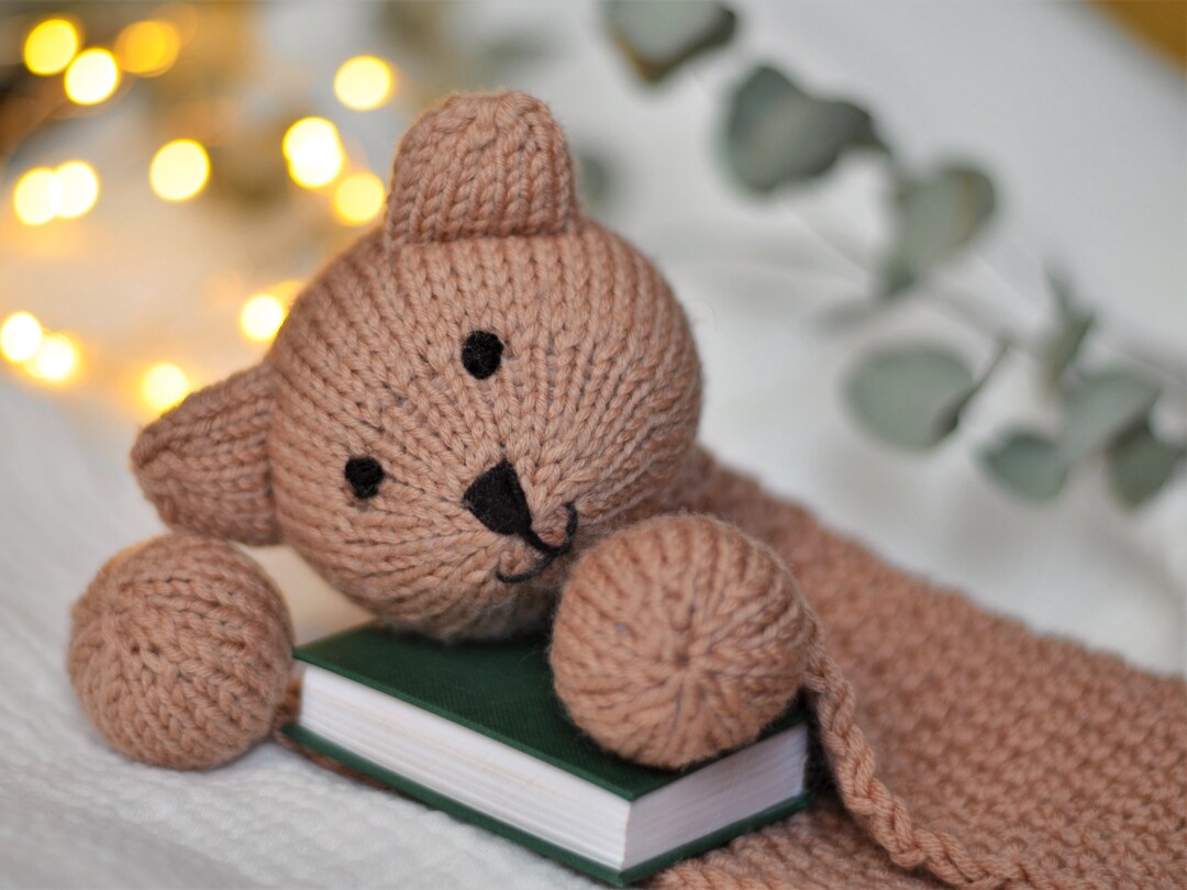 Bear Baby Comforter KNITTING PATTERN on Two Straight Knitting Needles ...