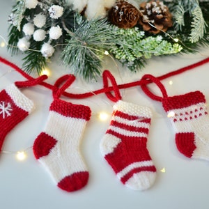 Christmas Mini Stocking Knitting Pattern, PDF + Photos + Videos - Etsy