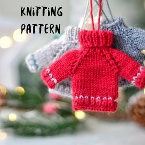 Christmas miniature sweater for Christmas tree decoration knitting pattern