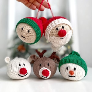 Christmas baubles knitting pattern, Christmas tree ornaments