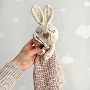 Bunny Comforter KNITTING PATTERN on Two Straight Knitting Needles ...