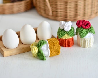 Cozy Easter egg warmers - cupcake, KNITTING PATTERN