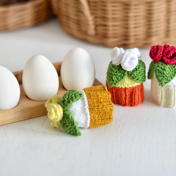 Cozy Easter egg warmers - cupcake, KNITTING PATTERN