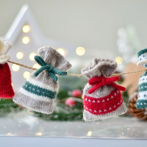 KNITTING PATTERN: Christmas Mini Gift Bag for Christmas Tree and Home Decoration