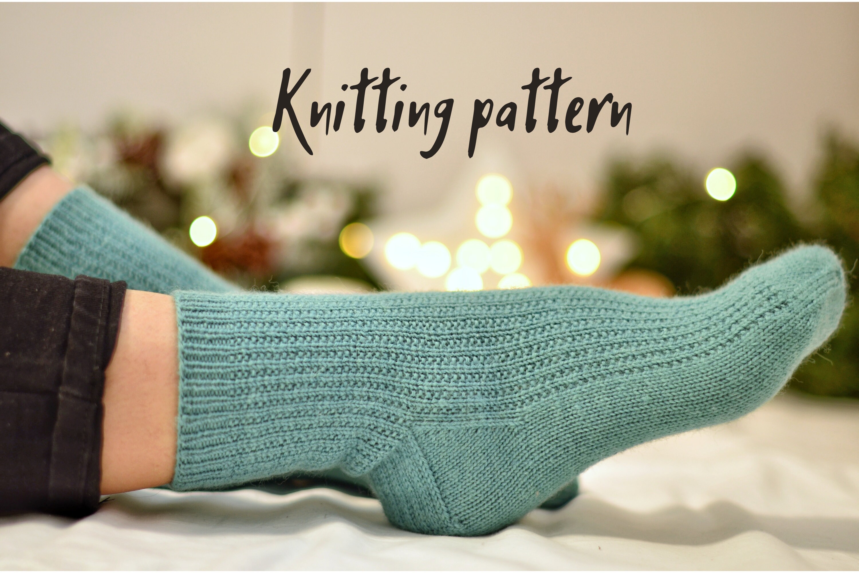 Socks Knitting Pattern PDF, Easy Textured Socks Tutorial, Beginner Knit ...