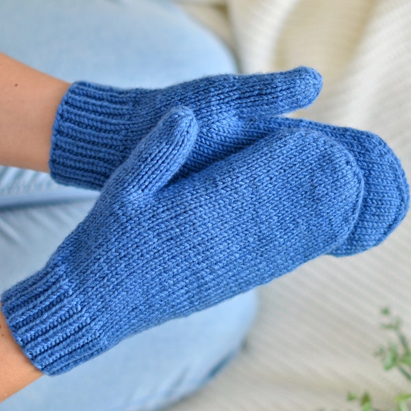 KNITTING  PATTERN women basic mittens: PDF instant download