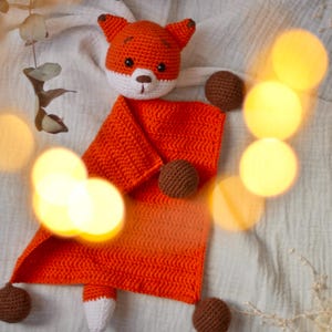 Fox comforter crochet PATTERN, baby security blanket, ENGLISH