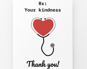 Thank You Card For Doctor Printable Card Nurse Digital Card Surgeon Thanks Nurse Appreciation Card Medical Staff Say Thanks Instant Download