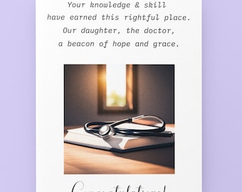 Daughter Doctor Graduation Card Congratulations New Doctor Card Doctor Graduation Card Medical School Graduate Card For MD Daughter Graduate