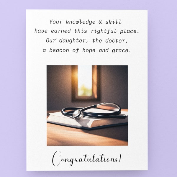 Daughter Doctor Graduation Card Congratulations New Doctor Card Doctor Graduation Card Medical School Graduate Card For MD Graduate Medical