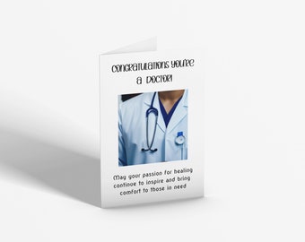 Congratulations New Doctor Card Doctor Graduation Card Medical School Graduate Card For MD Graduate Medical School Card Digital Download