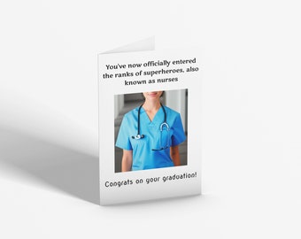 Nurse Graduation Card For Nursing School Graduate Nursing Degree Grad Card Instant Download Card Superhero Nurse Congratulations Nurse Grad