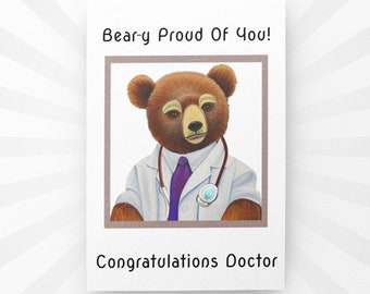 Congratulations Doctor Card Doctor Graduation Card Medical School Graduate Card For MD Graduate Medical School Card Proud of Doctor Pun Card