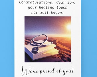 Graduation Card For A Son Doctor Medical Card Son Graduation Congratulations New Doctor Card Doctor Graduation Card Printable Congratulation