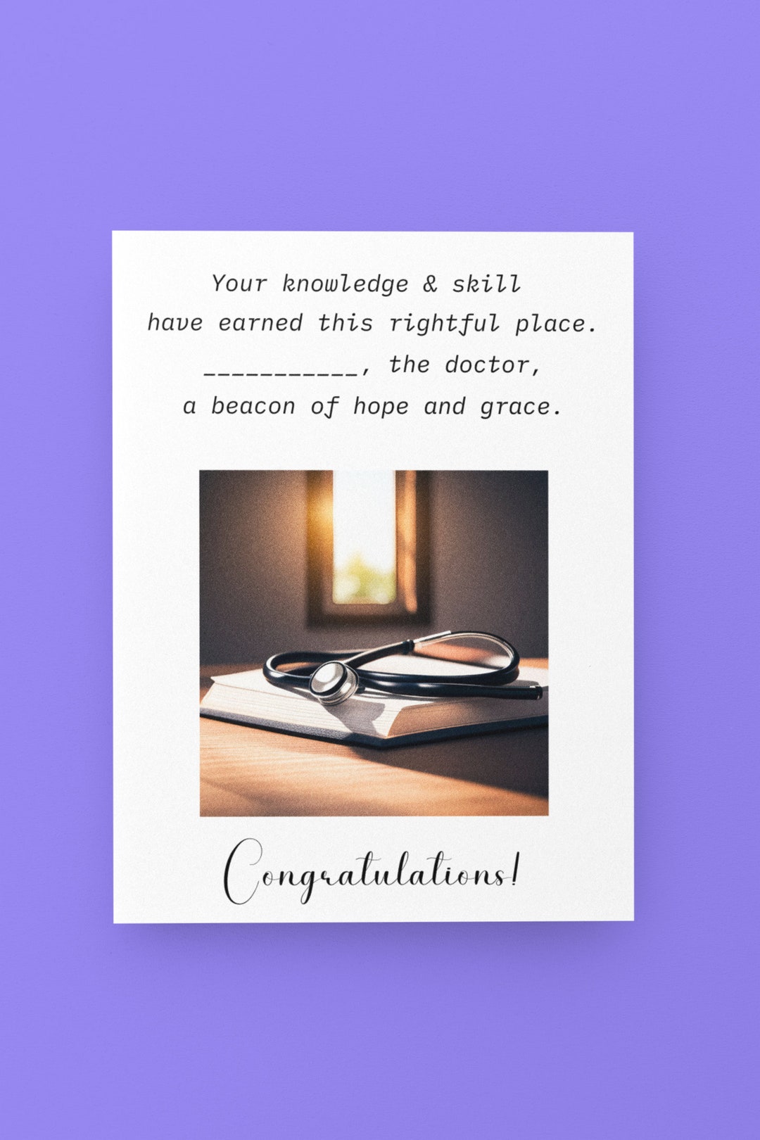 Personalized Daughter Doctor Graduation Card Congratulations New Doctor