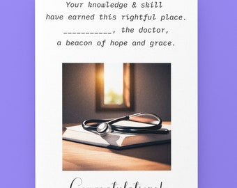Personalized Daughter Doctor Graduation Card Congratulations New Doctor Card Doctor Graduation Card Medical School Graduate Card MD Graduate