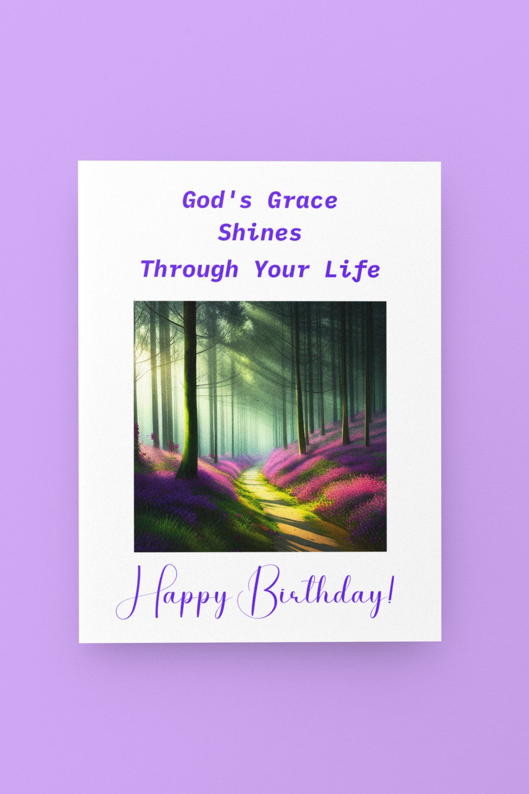 Printable Christian Birthday Card, Grateful God's Grace, Happy Birthday ...