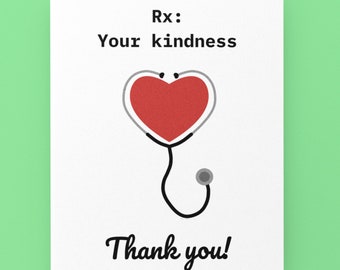 Thank You Card For Doctor or Nurse Card For Surgeon Thanks Nurse Appreciation Card Medical Staff Thank You Doctor Appreciation Card Grateful