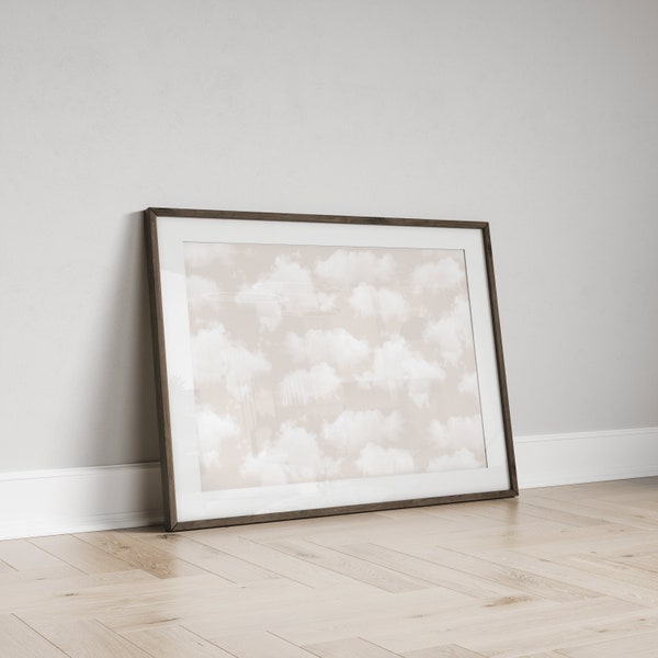 Neutral Clouds Print Neutral Nursery Print Beige Nursery Wall Art Nursery Decor Nursery Accessories Beige Nursery Neutral Wall Art Clouds