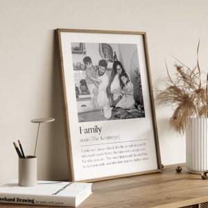 Personalised Family Print - Family Definition Print Personalise Gift for Family Gift for Her Birthday Gift Photo Gift Just Married Gift