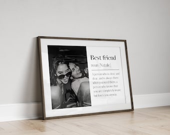 Personalised Best Friend Print - Best Friend Definition Print Personalised Gift for Best Friend Gift for Her Birthday Gift Photo Gift