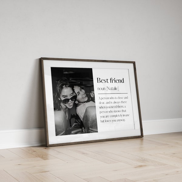 Personalised Best Friend Print - Best Friend Definition Print Personalised Gift for Best Friend Gift for Her Birthday Gift Photo Gift