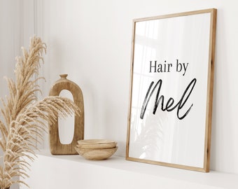 Personalised Hair By Wall Print Poster - Beauty Salon Decor - Decor Accessories Trend Gift - Salon Print - Salon Accessories - Hair Print