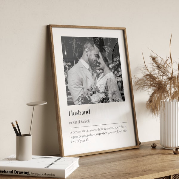 Personalised Husband Print - Husband Definition Print Personalised Gift for Husband Gift for Him Birthday Gift Photo Gift