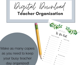 Teacher's To Do List - Natural, Farmhouse Classroom, Teacher Organization, Classroom Organization, To Do List Printable, Digital Download