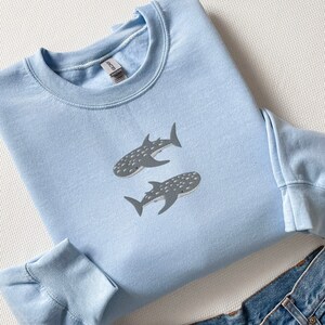 Embroidered Whale Shark Sweatshirt, Whale Shark Shirt, Shark Gifts, Marine Sweatshirt, Shark Sweatshirt, Shark Shirt, Ocean Sweatshirt