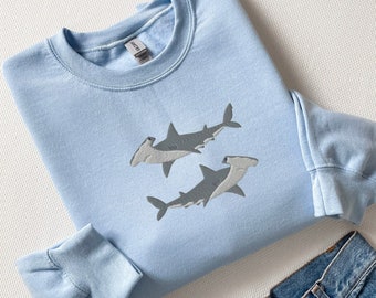 Sweat brodé requin requin, sweat requin, chemise requin marteau, sweat océan, chemise requin baleine, cadeau pour amoureux des requins