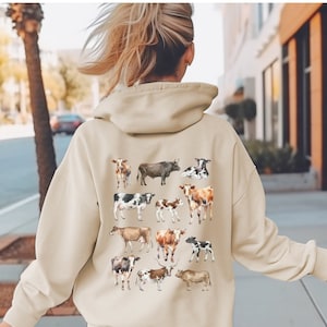 Cow Hoodie, Farm Animal Sweatshirt, Cow Sweatshirt, Highland Cow Shirt, Gift for Farmer, Cows Lover Gift, Homestead Sweatshirt, Cow Shirt
