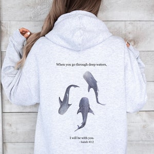 Whale Shark Hoodie, Christian Hoodie, Beachy Sweatshirt, Surfing Hoodie, Jesus Sweatshirt, Christian Girl Hoodie, Beach Hoodie, Shark Hoodie