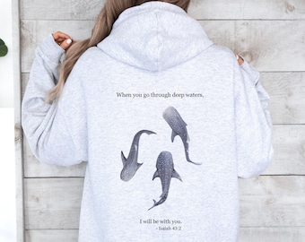 Walhai Hoodie, Christian Hoodie, Beachy Sweatshirt, Surfen Hoodie, Jesus Sweatshirt, Christian Girl Hoodie, Strand Hoodie, Hai Hoodie